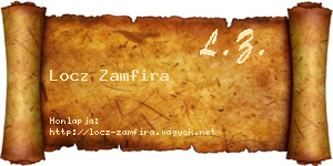 Locz Zamfira névjegykártya